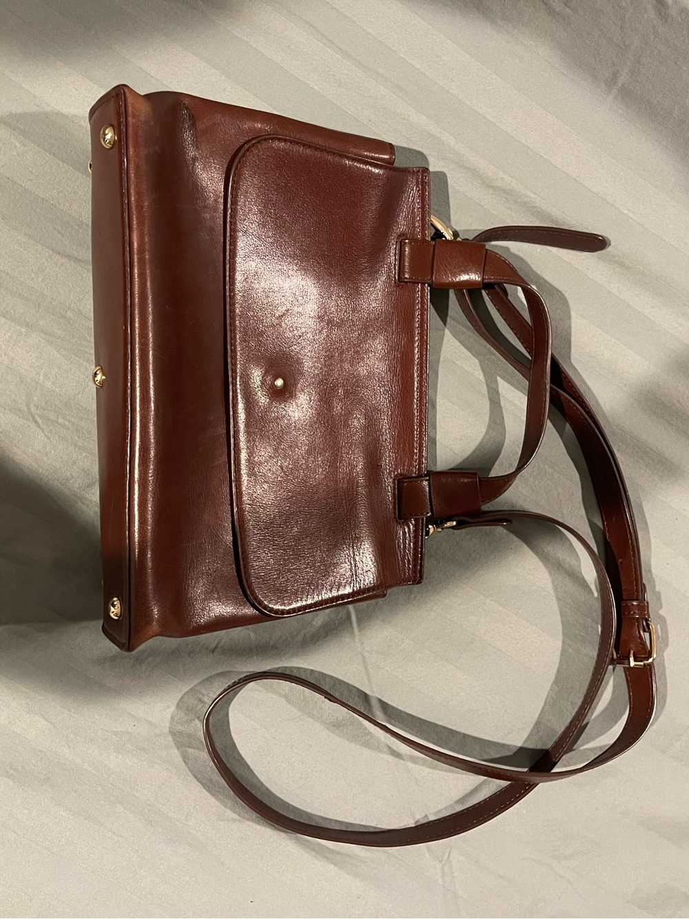 Classic Brown Leather Shoulder Bag
